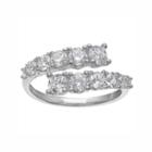 Primrose Sterling Silver Cubic Zirconia Bypass Ring, Women's, Size: 7, White