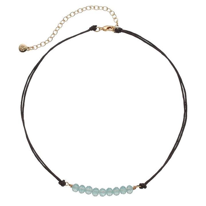 Lc Lauren Conrad Blue Beaded Cord Choker Necklace, Women's
