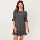Women's Lc Lauren Conrad Ruffled T-shirt Dress, Size: Medium, Black