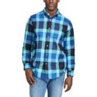 Men's Chaps Classic-fit Patterned Button-down Shirt, Size: Xl, Blue (navy)