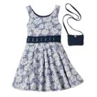Girls 4-6x Floral Skater Dress & Purse Set, Girl's, Size: 6x, Blue (navy)