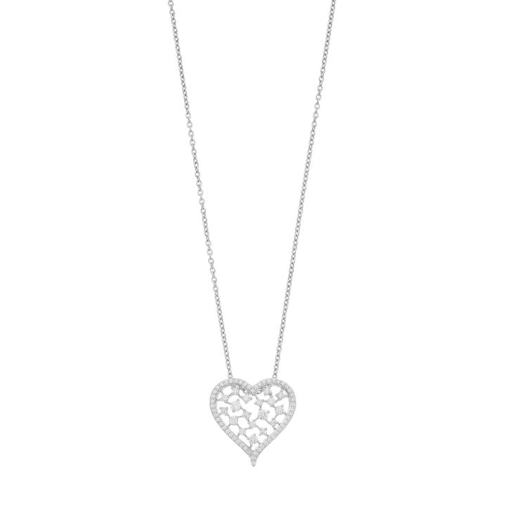 Simply Vera Vera Wang Sterling Silver 1/2 Carat T.w. Diamond Openwork Heart Pendant, Women's, Size: 18, White