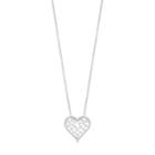 Simply Vera Vera Wang Sterling Silver 1/2 Carat T.w. Diamond Openwork Heart Pendant, Women's, Size: 18, White