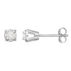 10k White Gold 1/6-ct. T.w. Round-cut Diamond Solitaire Earrings, Women's