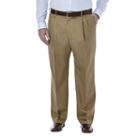 Big & Tall Haggar Premium Stretch No-iron Khaki Pleated Pants, Men's, Size: 44x34, Beig/green (beig/khaki)