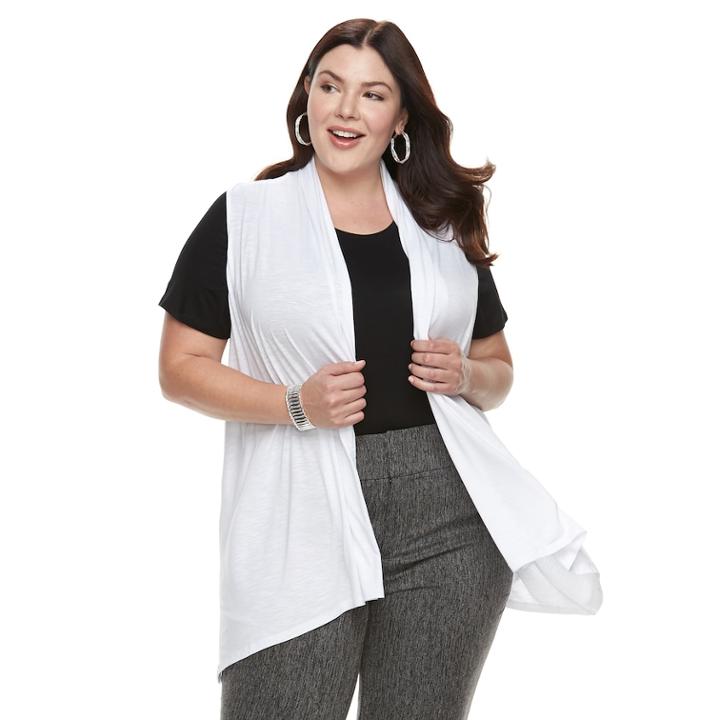 Plus Size Apt. 9&reg; Sleeveless Cardigan, Women's, Size: 2xl, White