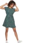 Women's Popsugar Print Tie-waist Dress, Size: Large, Blue (navy)