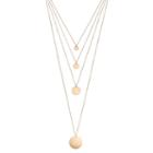 Layered Disc Pendant Necklace, Women's, Gold