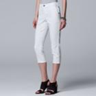 Women's Simply Vera Vera Wang Jacquard Twill Capris, Size: 12, White