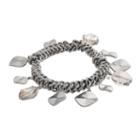 Simply Vera Vera Wang Shaky Hammered Disc Stretch Bracelet, Women's, Silver
