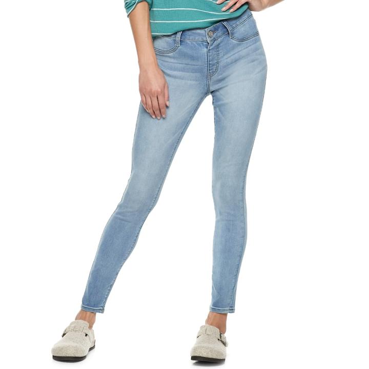 Juniors' So&reg; Low-rise Pull-on Jeggings, Teens, Size: Large, Blue