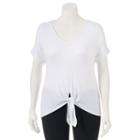Women's Apt. 9&reg; Knot-front Tee, Size: Medium, White