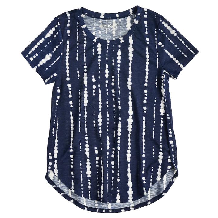 Plus Size Girls 7-16 Mudd&reg; Printed Tulip Hem Tee, Size: 20 1/2, Blue (navy)