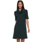 Women's Apt. 9&reg; Infinity Scarf & Marled Dress, Size: Small, Green