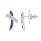 Silver Luxuries Crystal Crossover Drop Earrings, Women's, Blue