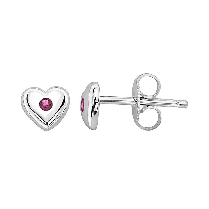 Little Diva Diamonds Kids' Sterling Silver Lab-created Alexandrite Heart Stud Earrings, Women's, Pink
