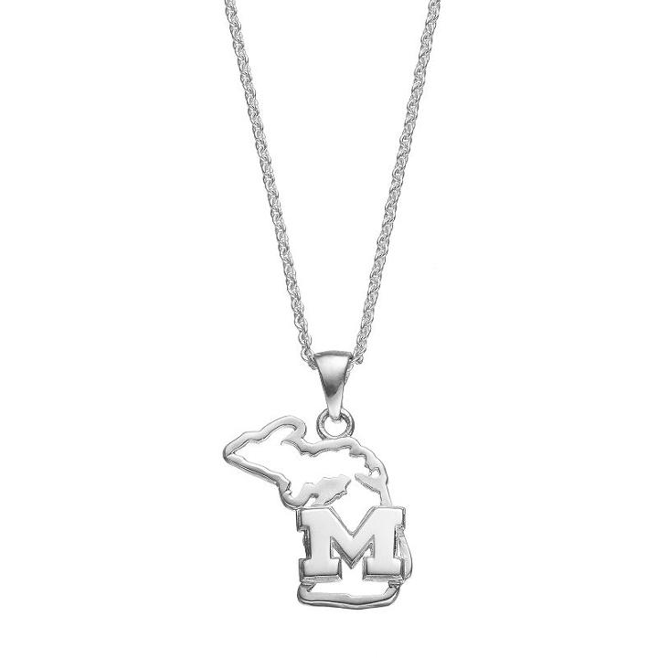 Dayna U Michigan State Wolverines Sterling Silver Pendant Necklace, Women's, Size: 18, Grey