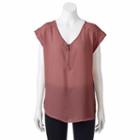 Juniors' My Michelle Lace Yoke Top, Girl's, Size: Small, Dark Red