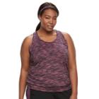 Plus Size Tek Gear&reg; Space-dye Banded-bottom Performance Tank, Women's, Size: 3xl, Med Purple