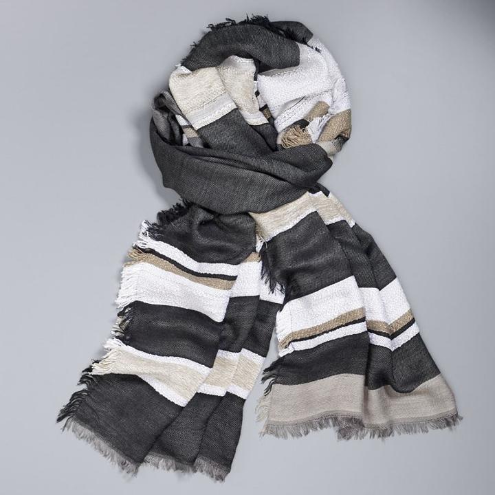 Simply Vera Vera Wang Chenille Stripe Oblong Scarf, Women's, Black