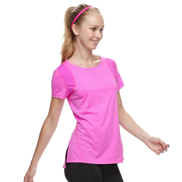 Women's Tek Gear&reg; Base Layer Short Sleeve Tee, Size: Large, Brt Purple