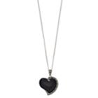 Tori Hill Sterling Silver Onyx & Marcasite Heart Pendant Necklace, Women's, Size: 18, Black