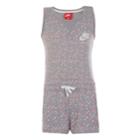 Girls 4-6x Nike Polka-dot Pocket Romper, Size: 6, Light Grey