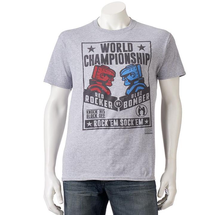 Men's Rock 'em Sock 'em Robots Tee, Size: Large, Oxford