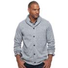 Big & Tall Sonoma Goods For Life&trade; Classic-fit Fleece Shawl-collar Cardigan Sweater, Men's, Size: Xl Tall, Grey