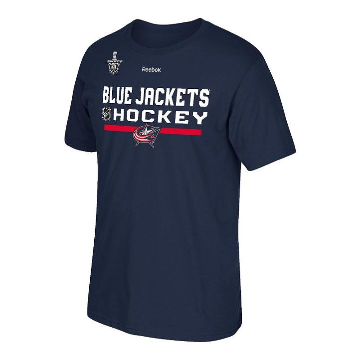 Men's Reebok Columbus Blue Jackets 2017 Stanley Cup Playoffs Center Ice Tee, Size: Medium (navy)
