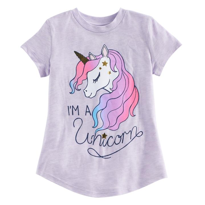 Girls 4-10 Jumping Beans&reg; I'm A Unicorn Graphic Tee, Size: 8, Brt Blue