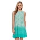Women's Sonoma Goods For Life&trade; Pintuck Shift Dress, Size: Xxl, Turquoise/blue (turq/aqua)