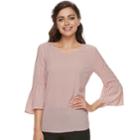 Women's Elle&trade; Bell-sleeve Top, Size: Medium, Pink