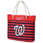 Forever Collectibles Washington Nationals Striped Tote Bag, Adult Unisex, Multicolor