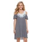 Women's Sonoma Goods For Life&trade; Cold-shoulder Tie-dye Dress, Size: Large, Dark Blue