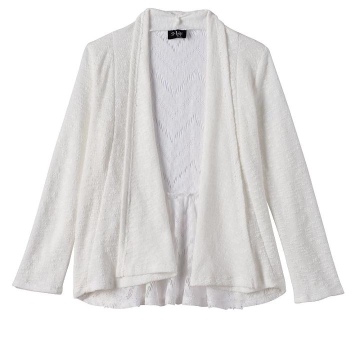 Girls Plus Size 2hip Lace Back Knit Cardigan, Girl's, Size: Xl Plus, Natural