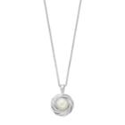 Simply Vera Vera Wang Freshwater Cultured Pearl & Diamond Accent Swirl Pendant, Women's, White