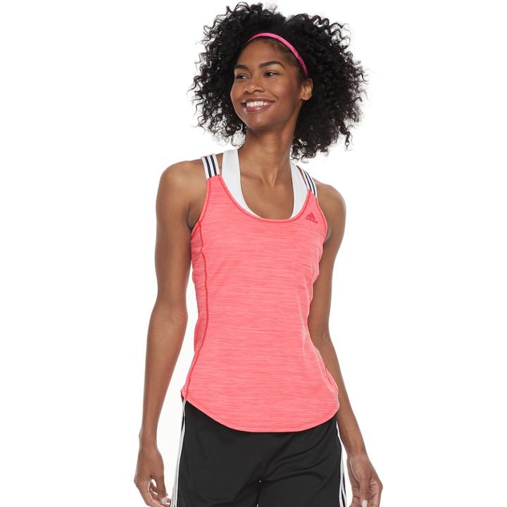 Women's Adidas Performer 3-stripes Tank, Size: Xl, Med Red