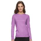 Women's Croft & Barrow&reg; Classic Crewneck Tee, Size: Xl, Med Purple