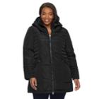 Plus Size Zeroxposur Jeanine Long Quilted Jacket, Women's, Size: 2xl, Black
