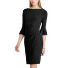 Petite Chaps Jersey Bell-sleeve Sheath Dress, Women's, Size: L Petite, Black