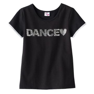 Girls 4-14 Jacques Moret Dance Tee, Size: Medium, Black