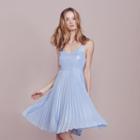 Lc Lauren Conrad Dress Up Shop Collection Pleated Metallic Dress - Women's, Size: 4, Light Blue