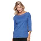 Women's Croft & Barrow&reg; Crochet Top, Size: Xl, Blue (navy)