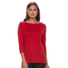 Women's Croft & Barrow&reg; Button-shoulder Top, Size: Large, Med Red