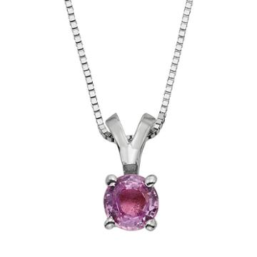 The Regal Collection Pink Sapphire 14k Gold Pendant Necklace, Women's, Size: 18, Med Pink