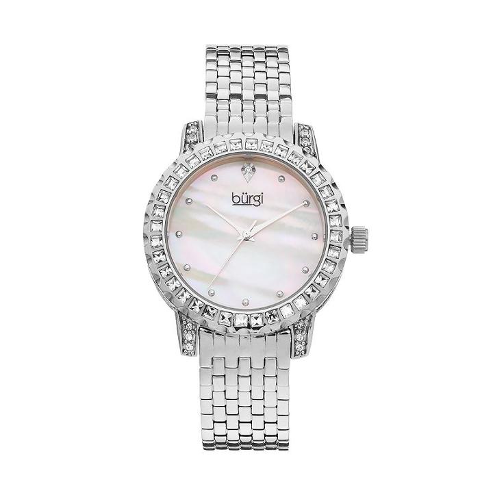 Burgi Women's Crystal Watch, Grey