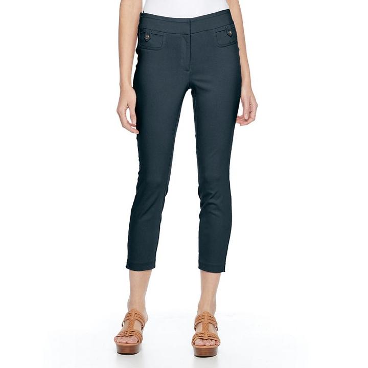 Women's Briggs Fly Front Ankle Pants, Size: 14, Blue (navy)