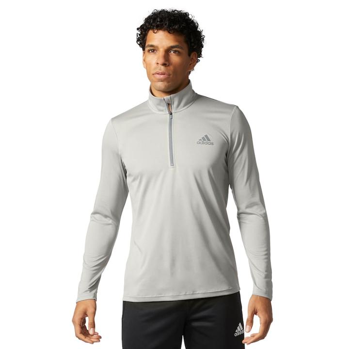 Men's Adidas Tech Quarter-zip Top, Size: Xxl, Med Grey
