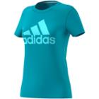Women's Adidas Bos Logo Graphic Tee, Size: Large, Turquoise/blue (turq/aqua)